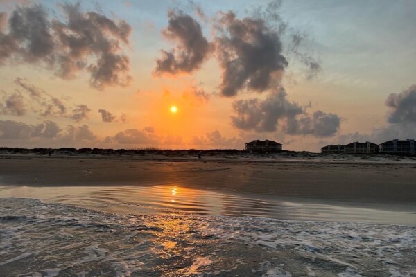 Sunset Over Galveston Bay Taken From Pointe West Beach