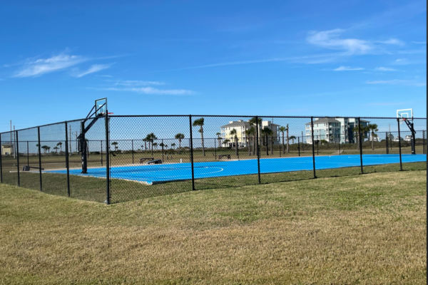Basketball Court & Corn Hole Area