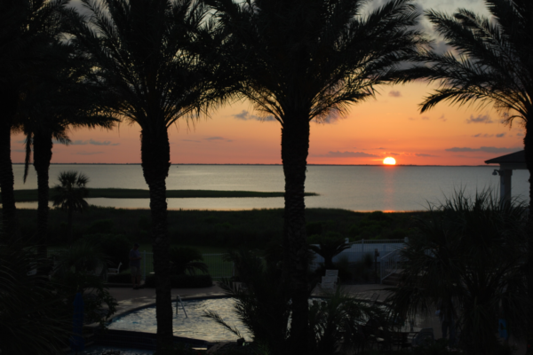 Sunset Over Galveston Bay as Seen From the Sunset Pool