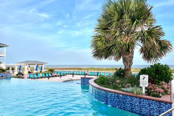 The Infinity Pool with the Kiddie Pool and the Gulf in the Background