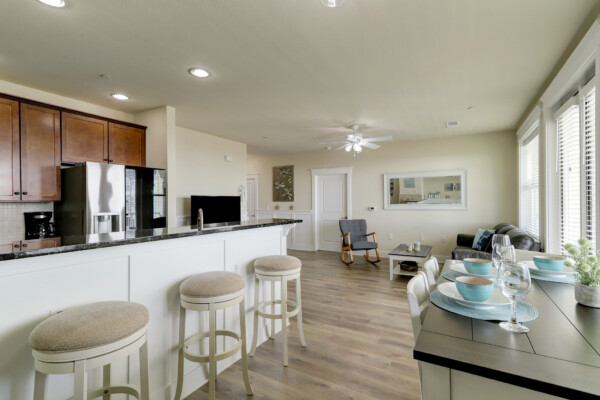 Kitchen, Living Room & Dining Room